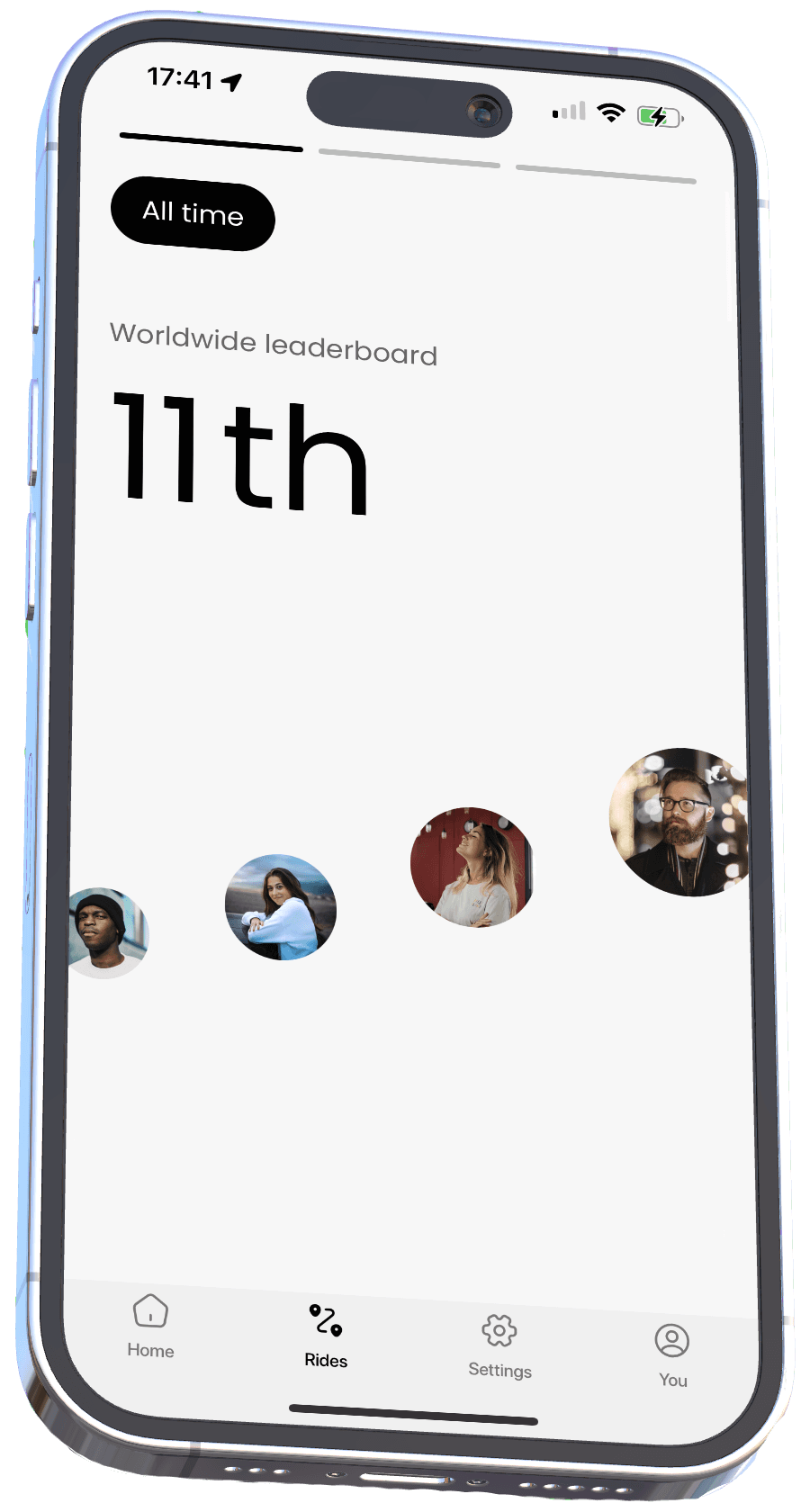 Moofer worldwide leaderboard on an iPhone